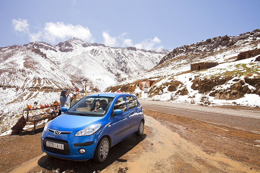 The Col Du Tichka, at 2260 m, the highest road in Morocco, crosses the Atlas mountains, Morocco, North Africa, Africa