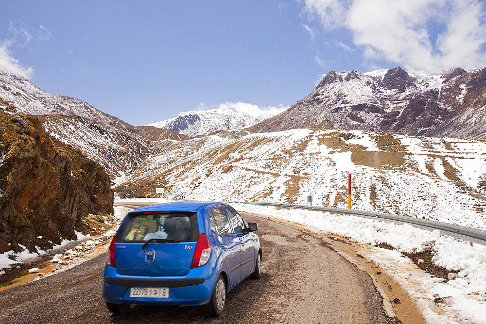 The Col Du Tichka, at 2260 m, the highest road in Morocco, crosses the Atlas mountains, Morocco, North Africa, Africa