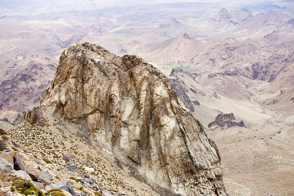 The barren rocky plateau of Jebel Sirwa at 10,000 feet in the Anti Atlas mountains of Morocco, North Africa, Africa