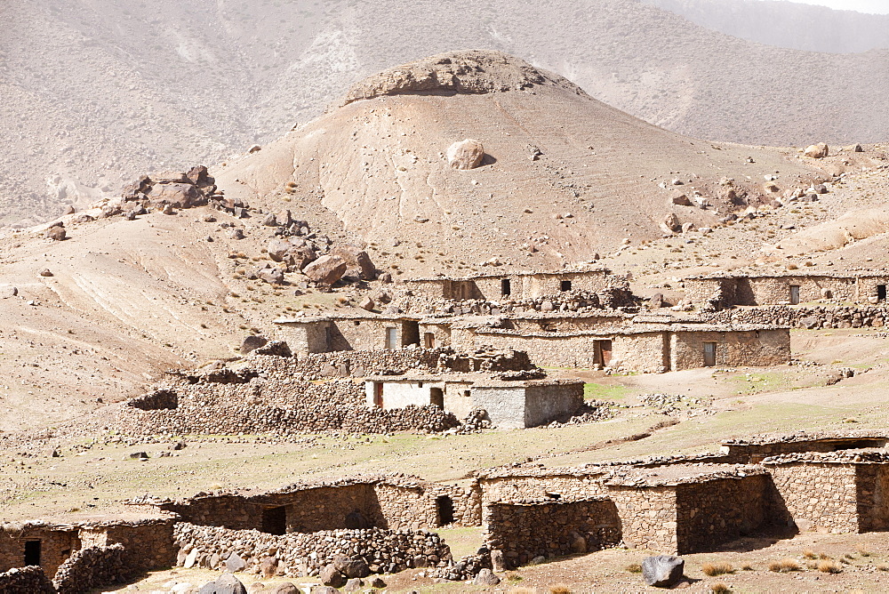 High grazing land above a Berber village in the Anti Atlas mountains of Morocco, North Africa, Africa