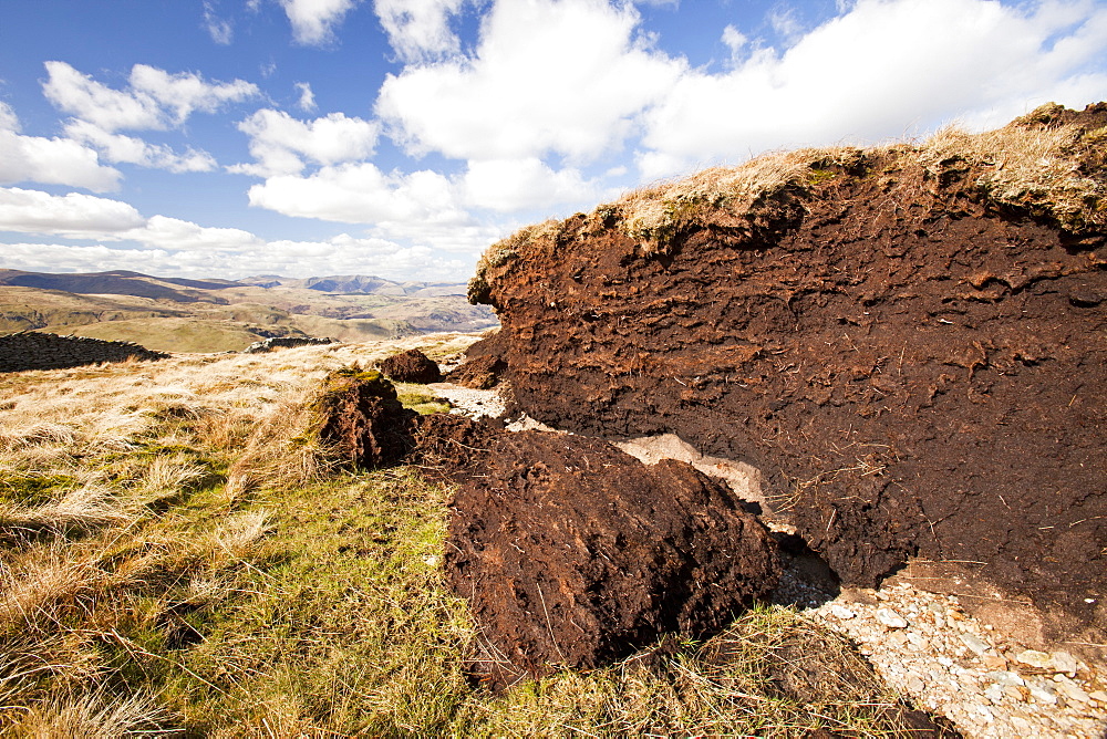 Peat hags near Loadpot Hill above Ullswater in the Lake District, Cumbria, England, Unnited Kingdom, Europe