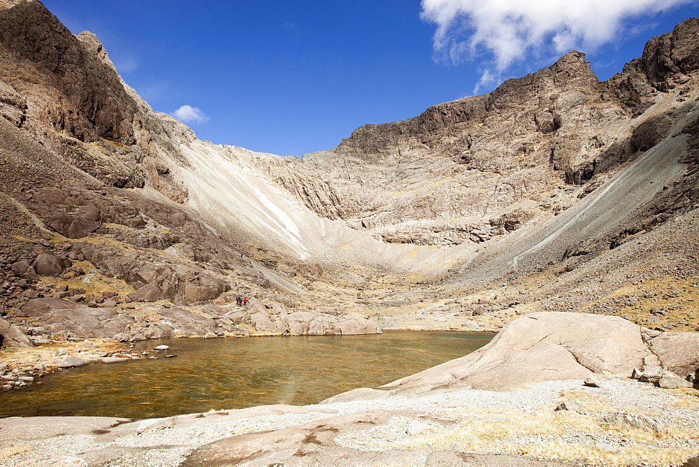 Coire Lagan below Sgurr Dearg in the Cuillin mountains, Isle of Skye, Scotland, United Kingdom, Europe