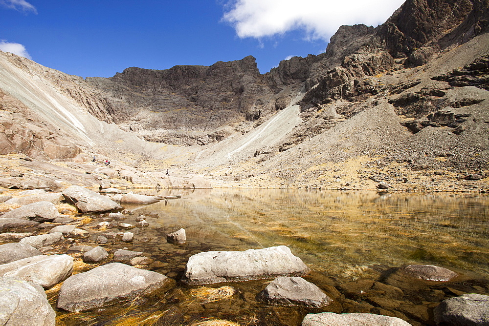 Coire Lagan below Sgurr Dearg in the Cuillin mountains, Isle of Skye, Scotland, United Kingdom, Europe