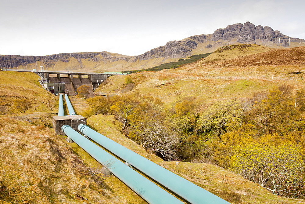 Loch Leathan hydro power station on the Trotternish Peninsula, Isle of Skye Scotland, United Kingdom, Europe