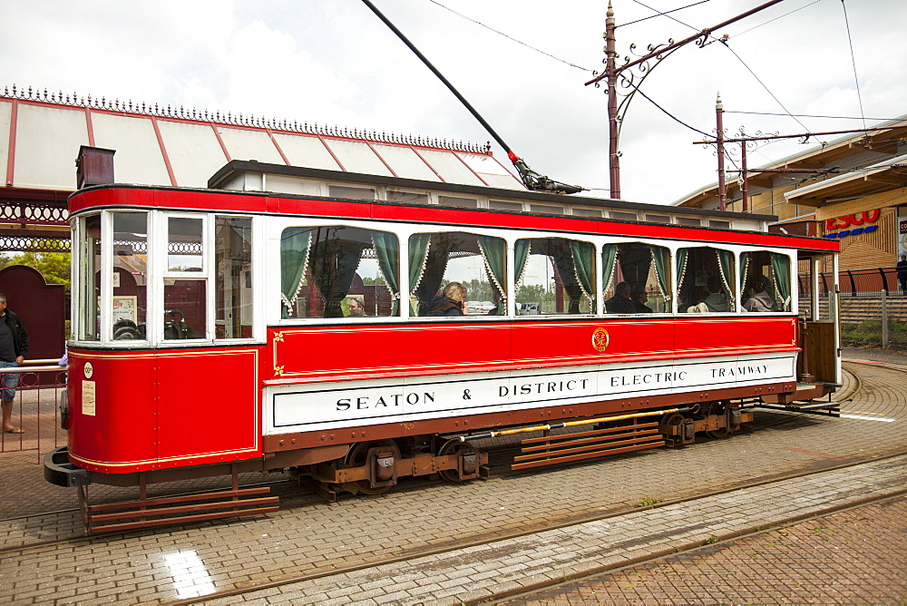 The Seaton electric tramway in Seaton, Devon, England, United Kingdom, Europe