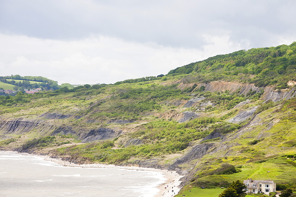 A massive landslip at Black Ven between Lyme Regis and Charmouth, Jurassic Coast, UNESCO World Heritage Site, Dorset, England, United Kingdom, Europe