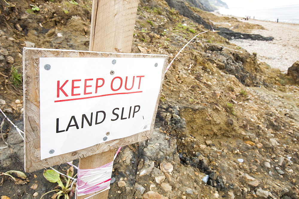 A massive landslip at Charmouth, Jurassic Coast, UNESCO World Heritage Site, Dorset, England, United Kingdom, Europe