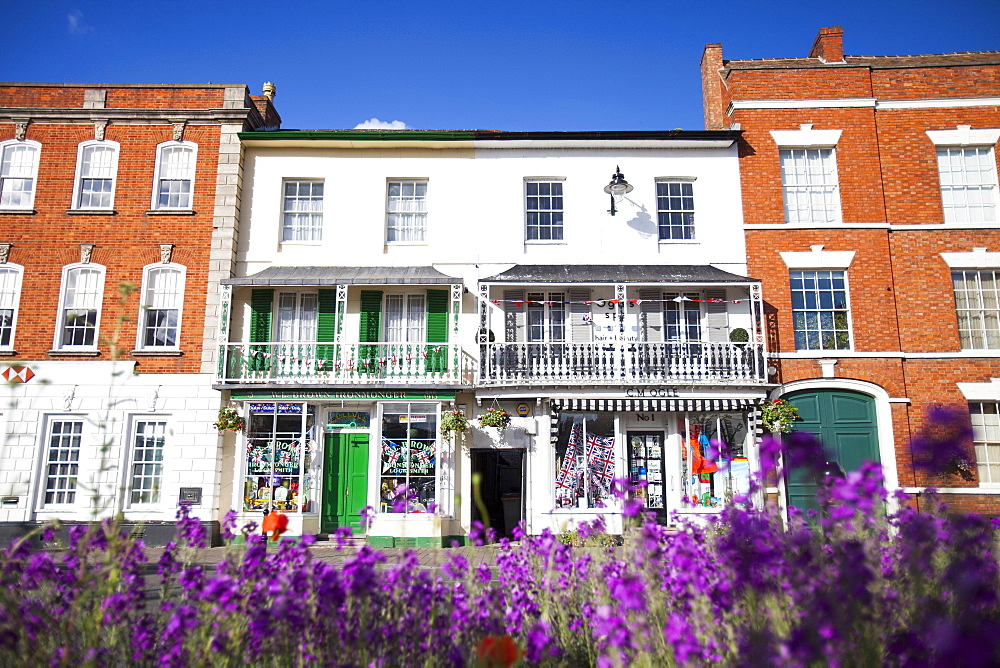 Shops on Pershore High Street, an historic market town, Pershore, Worcestershire, England, United Kingdom, Europe