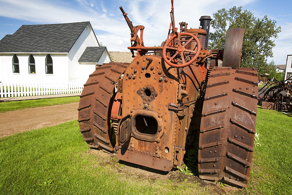 An old steam engine in the museum in Fort McMurray, Alberta, Canada, North America