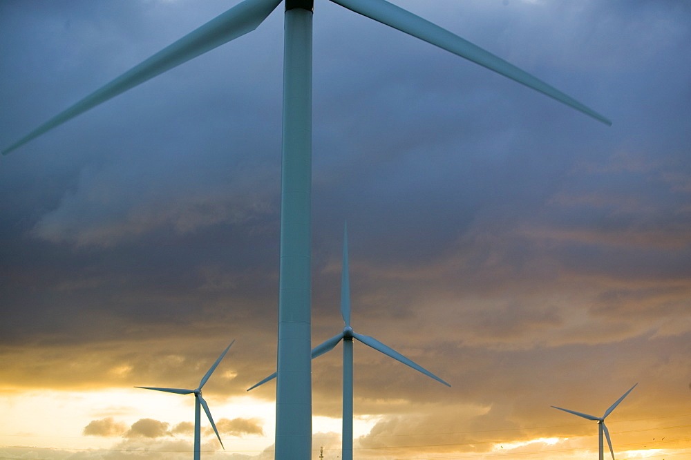 A windfarm in Workington, Cumbria, England, United Kingdom, Europe