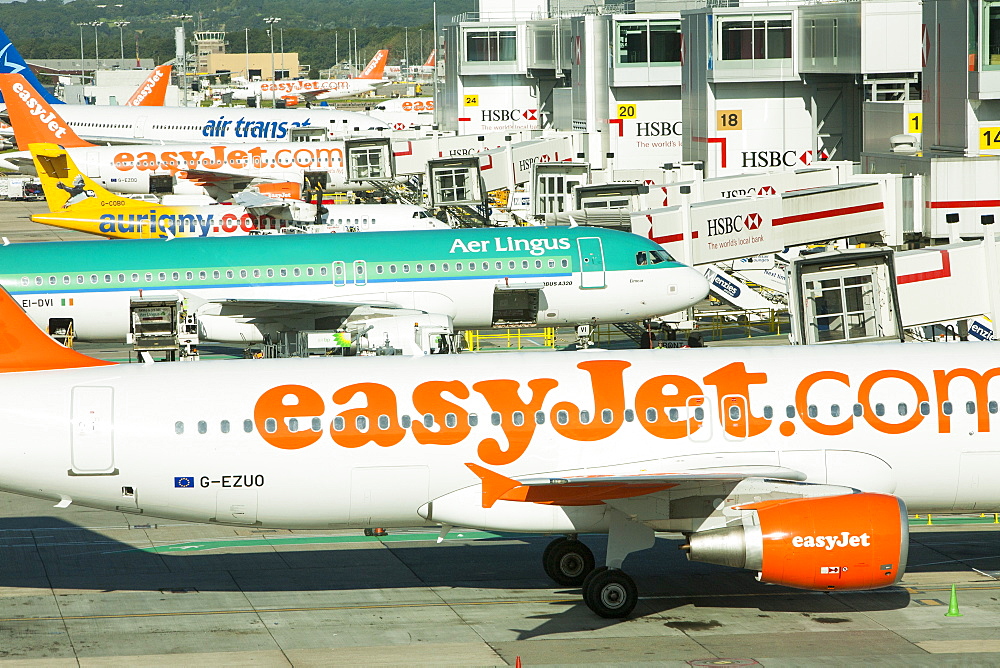 Planes at Gatwick Airport, London, England, United Kingdom, Europe