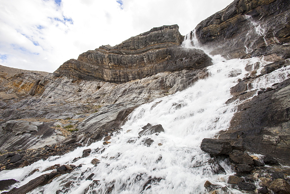 Bow Glacier falls in the Canadian Rockies, Canada, North America