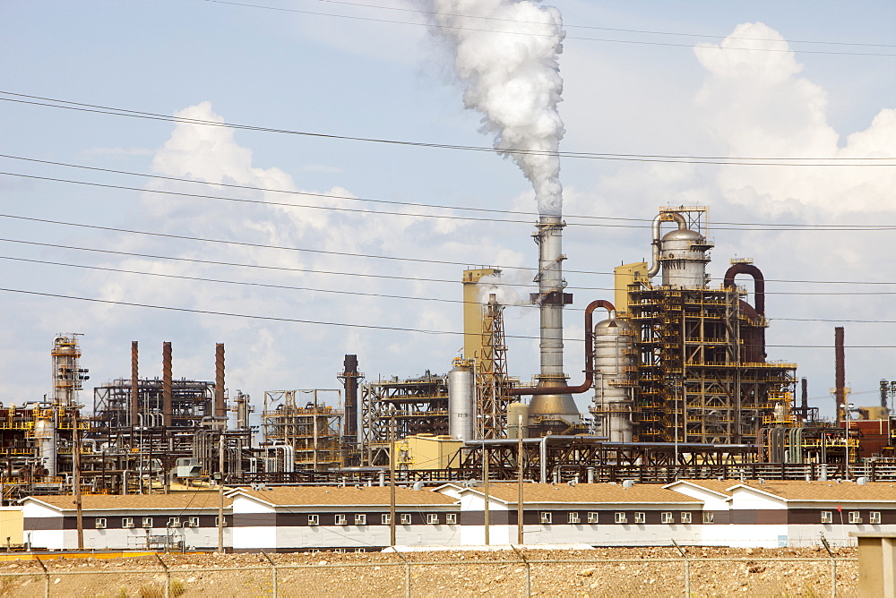 The Syncrude upgrader plant on the tar sands project, Alberta, Canada, North America