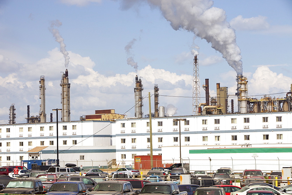 The Syncrude upgrader plant on the tar sands project, Alberta, Canada, North America