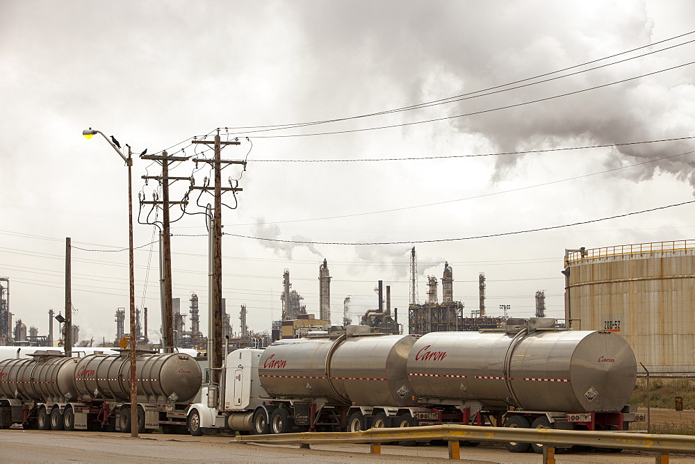 The Syncrude upgrader plant on the tar sands project, Alberta, Canada, North America