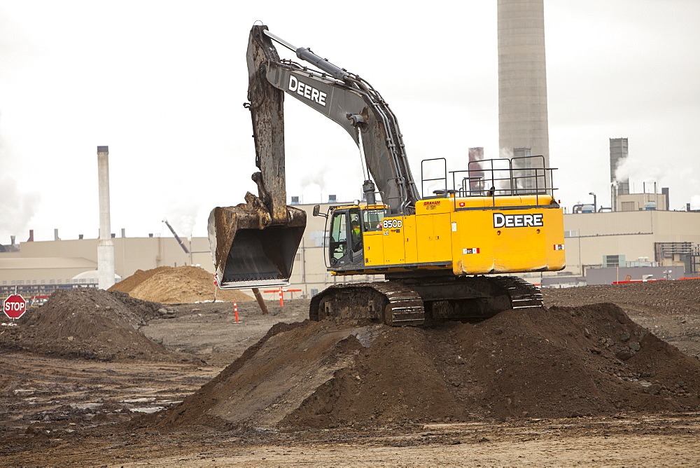 The Syncrude upgrader plant on the tar sands project, Alberta, Canada, North America