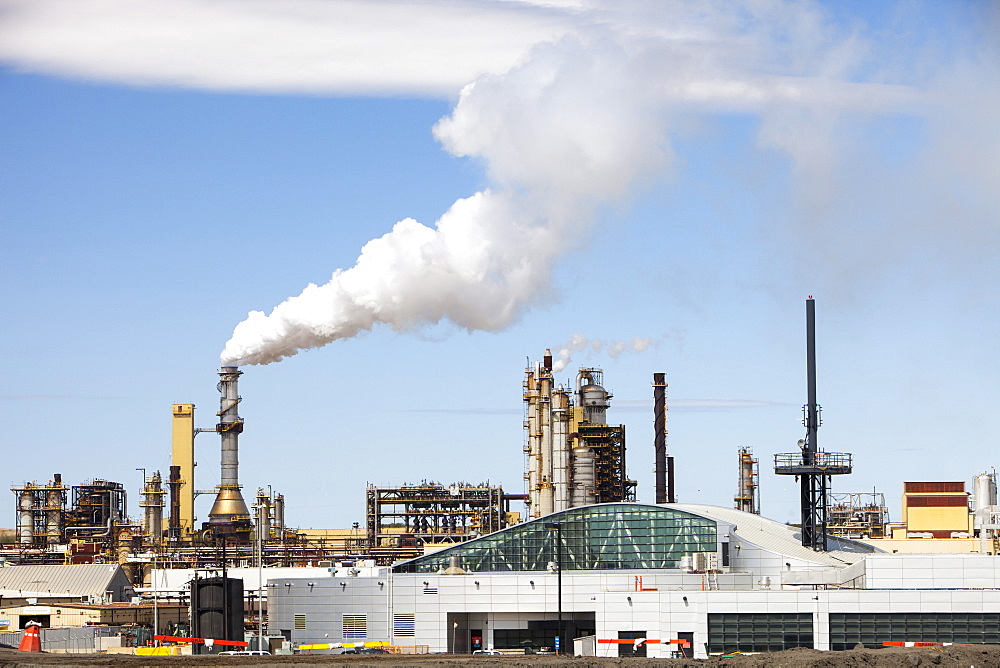 The Syncrude upgrader plant on the tar sands project, Alberta, Canada, North America