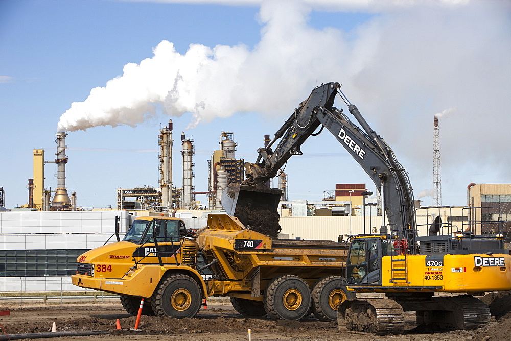 The Syncrude upgrader plant on the tar sands project, Alberta, Canada, North America