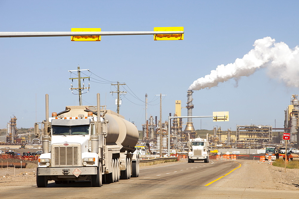 The Syncrude upgrader plant on the tar sands project, Alberta, Canada, North America