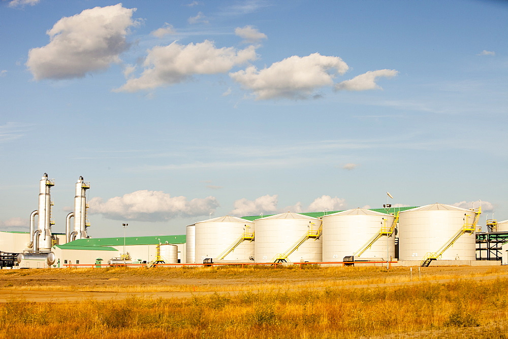 A SAGD (Steam Assisted Gravity Drainage) tar sands plant north of Fort McMurray, Alberta, Canada, North America