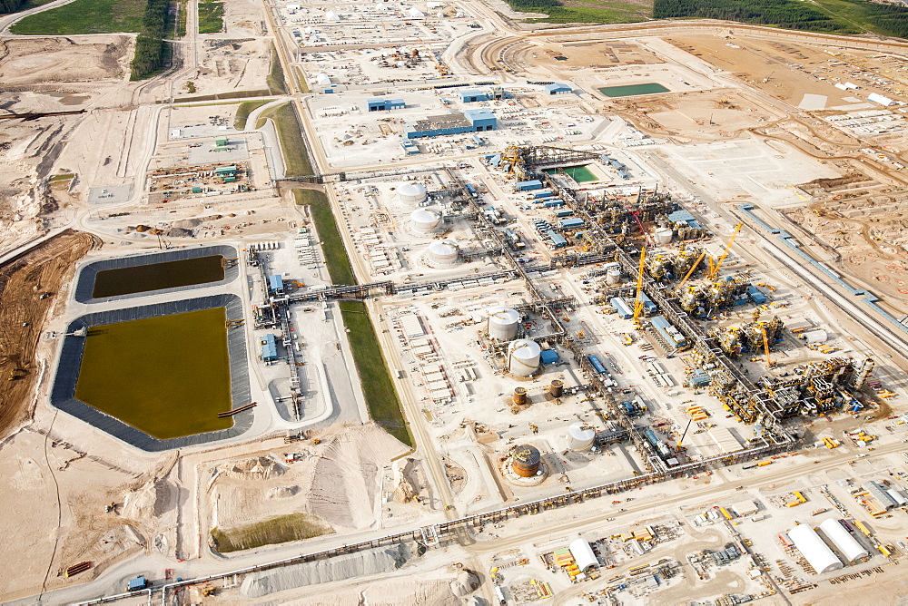 A brand new Tar sands plant being constructed north of Fort McMurray, Alberta, Canada, North America