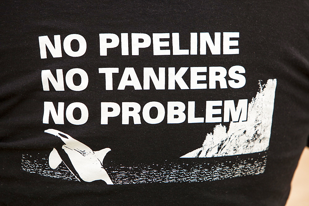 A protest t shirt against tar sands pipelines, Alberta, Canada, North America