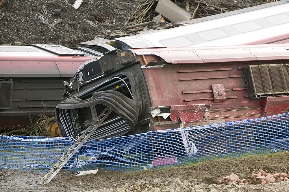 The Virgin train crash site at Grayrigg near Kendal, Cumbria, England, United Kingdom, Europe