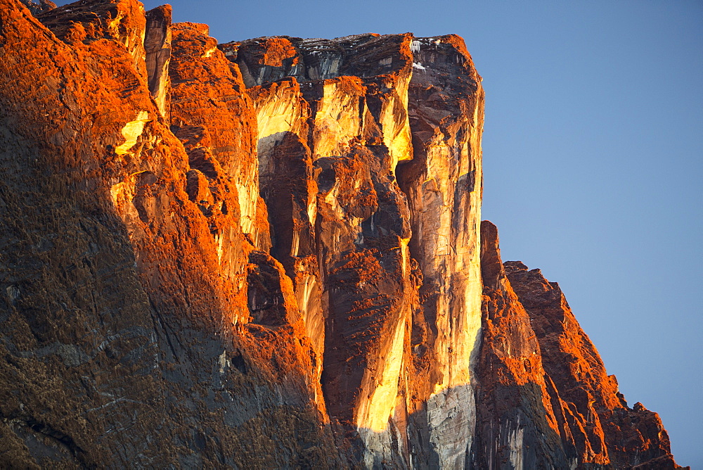 Alpenglow at sunset on Machapuchare, Annapurna Sanctuary, Nepalese Himalayas, Nepal, Asia