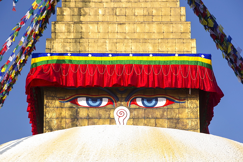 The Boudhanath Stupa, one of the holiest Buddhist sites in Kathmandu, UNESCO World Heritage Site, Nepal, Asia