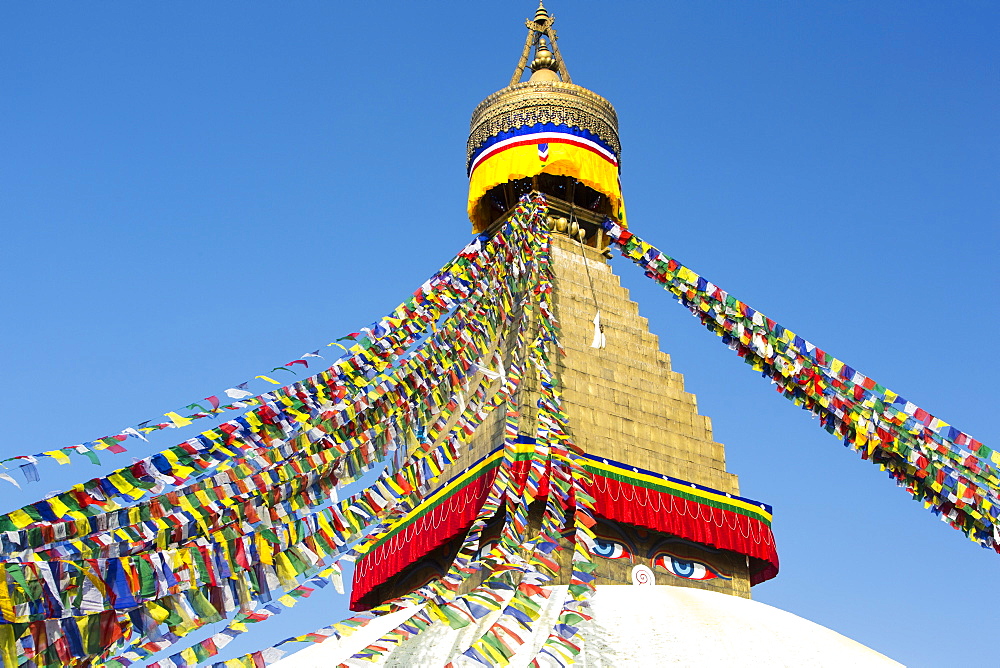 The Boudhanath Stupa, one of the holiest Buddhist sites in Kathmandu, UNESCO World Heritage Site, Nepal, Asia