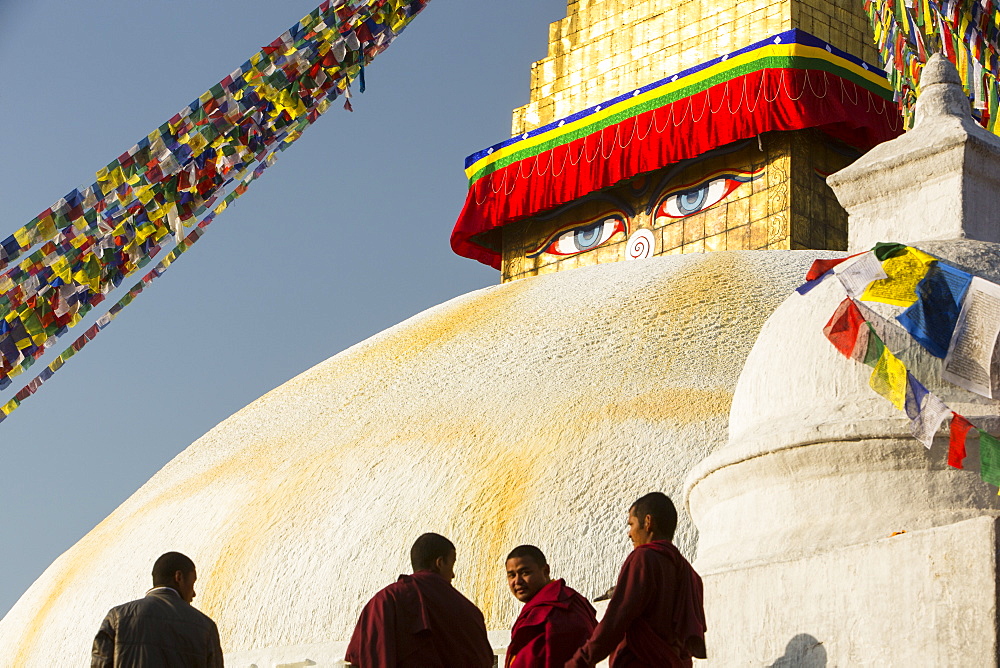 The Boudhanath Stupa, one of the holiest Buddhist sites in Kathmandu, UNESCO World Heritage Site, Nepal, Asia