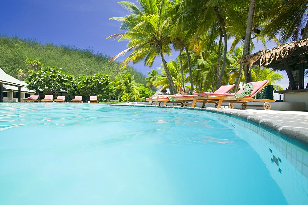 Swimming pool at the Walu Beach resort on Malolo island, Fiji, Pacific