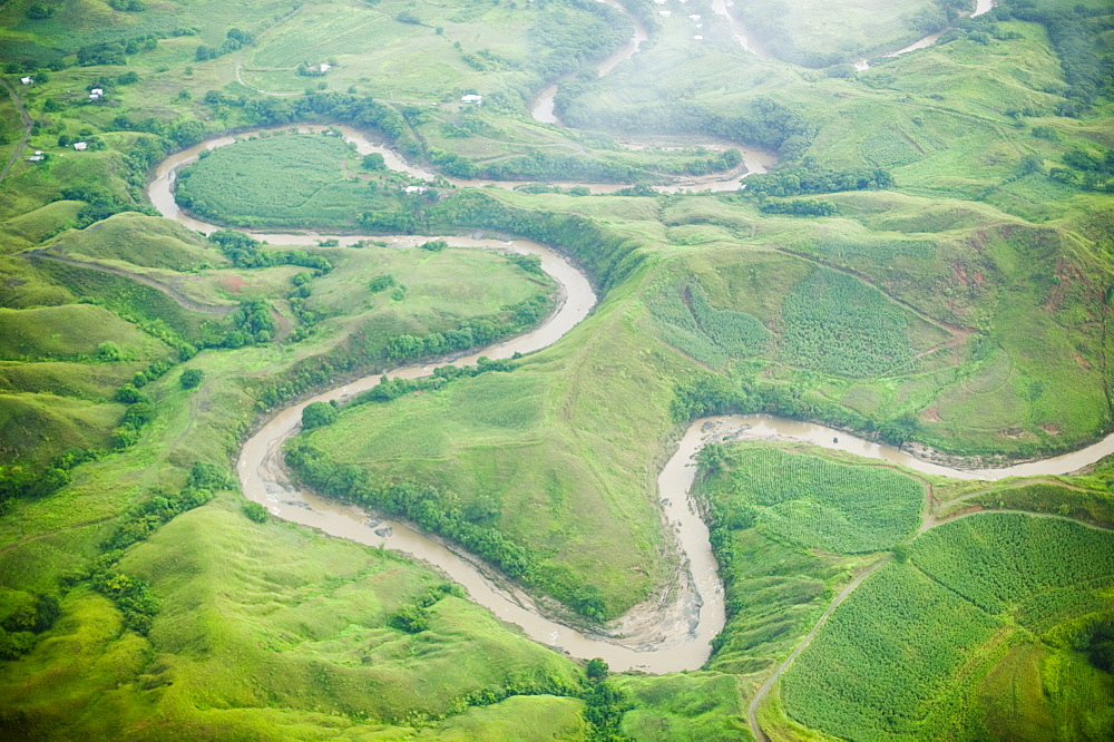 Deforestation of rainforest on Fiji, Pacific