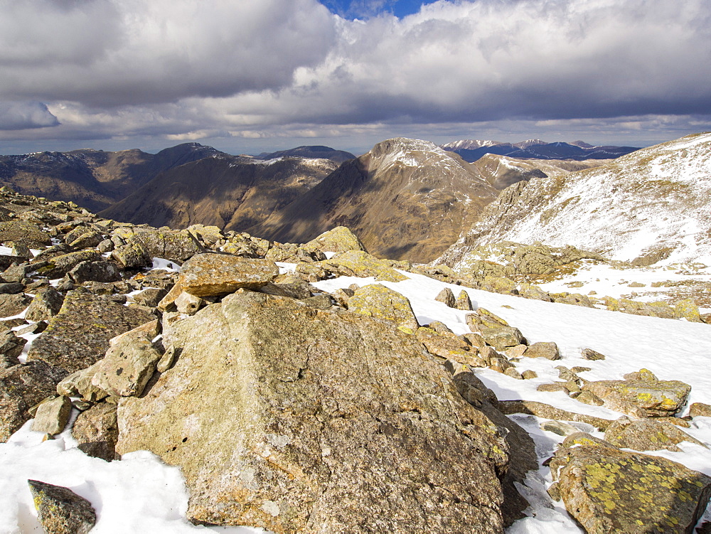 The view towards Great Gable from Great End, Lake District, Cumbria, England, United Kingdom, Europe