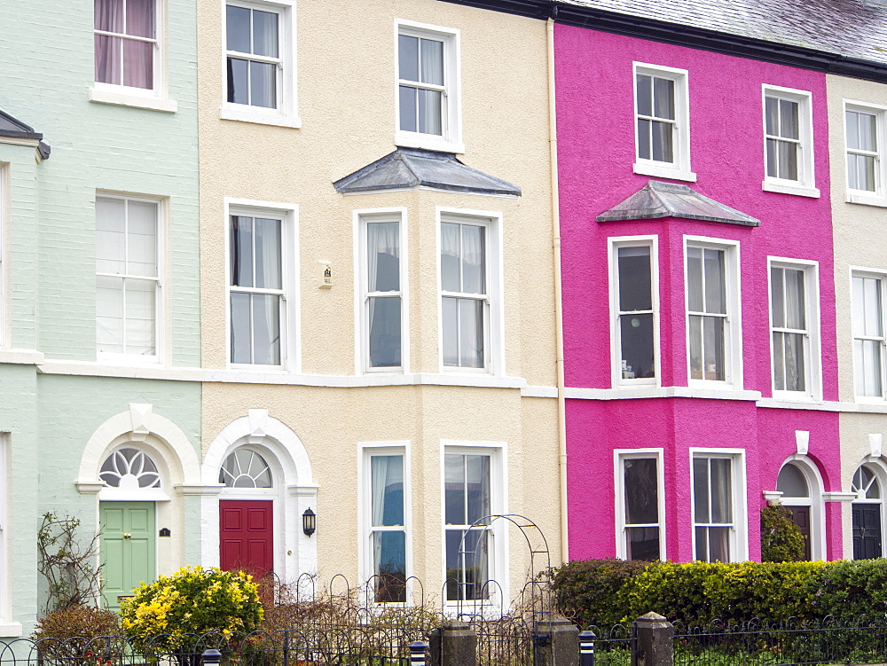 A row of terraced houses in Beaumaris, Anglesey, Wales, United Kingdom, Europe