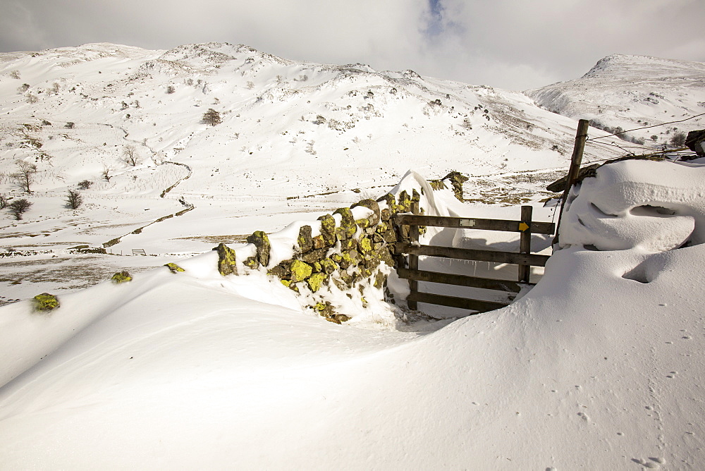 Helvellyn in snow during the extreme winter weather in late March 2013, Lake District National Park, Cumbria, England, United Kingdom, Europe