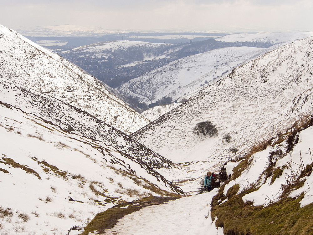 The Carding Mill Valley in Church Stretton, during unseasonal cold weather in late March, Shropshire, England, United Kingdom, Europe