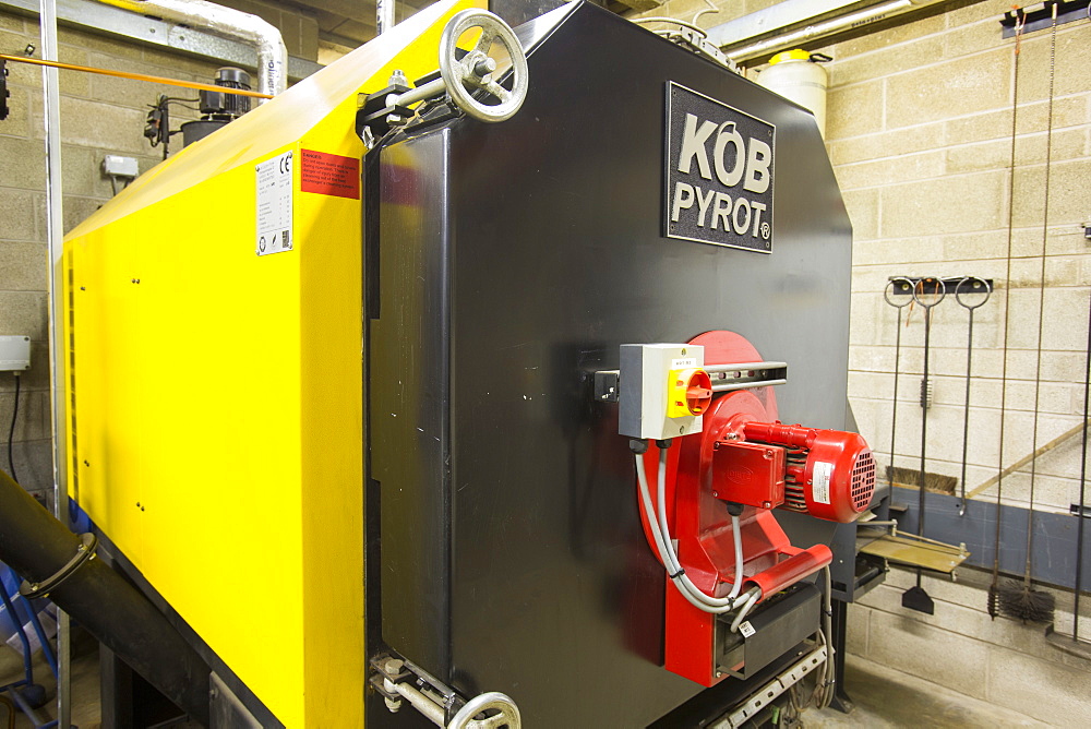 The bio fuel boiler at Grizedale forest, Lake District, Cumbria, England, United Kingdom, Europe