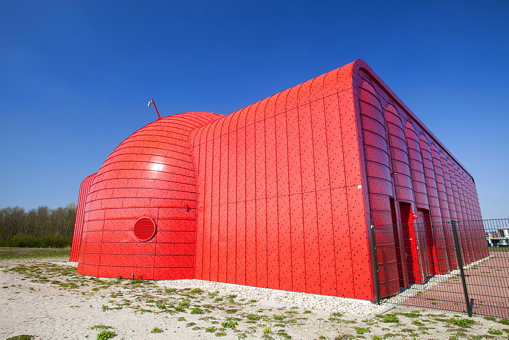 This futuristic looking building receives hot water in an 11km long pipe from the Diemen, Almere, Netherlands, Europe