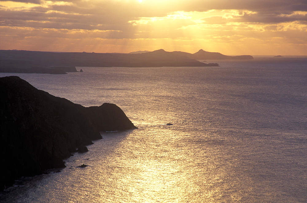 Sunburst over St Davids Head from Garn Fawr