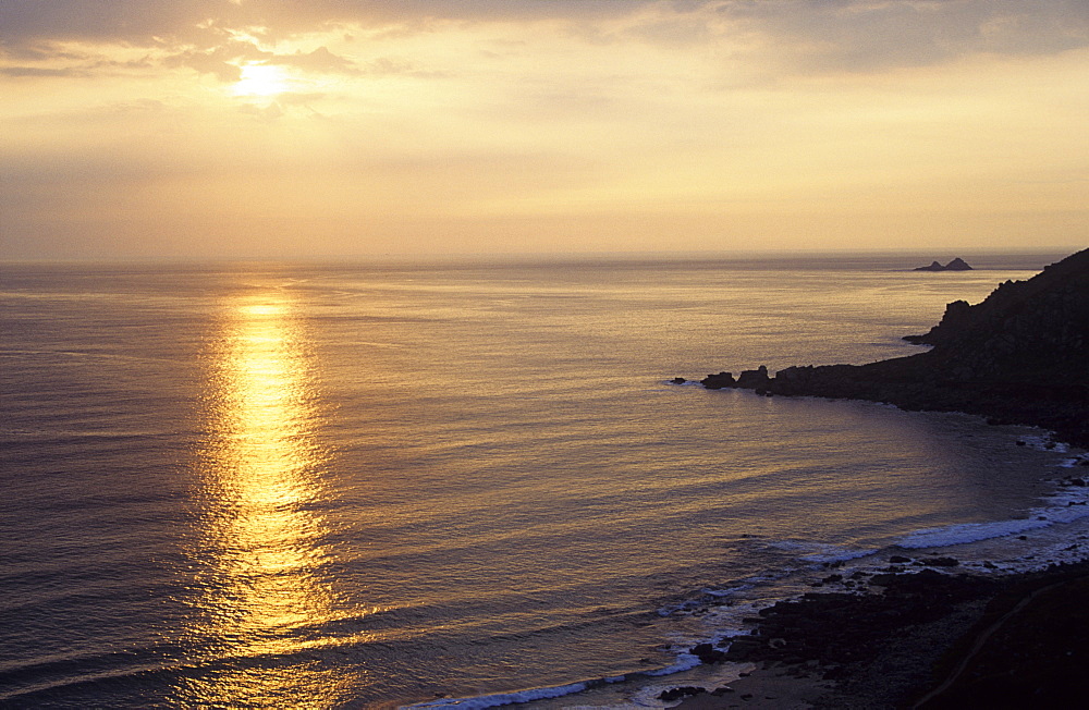 Sunset, Sennen Cove, Cornwall, England, UK, Europe