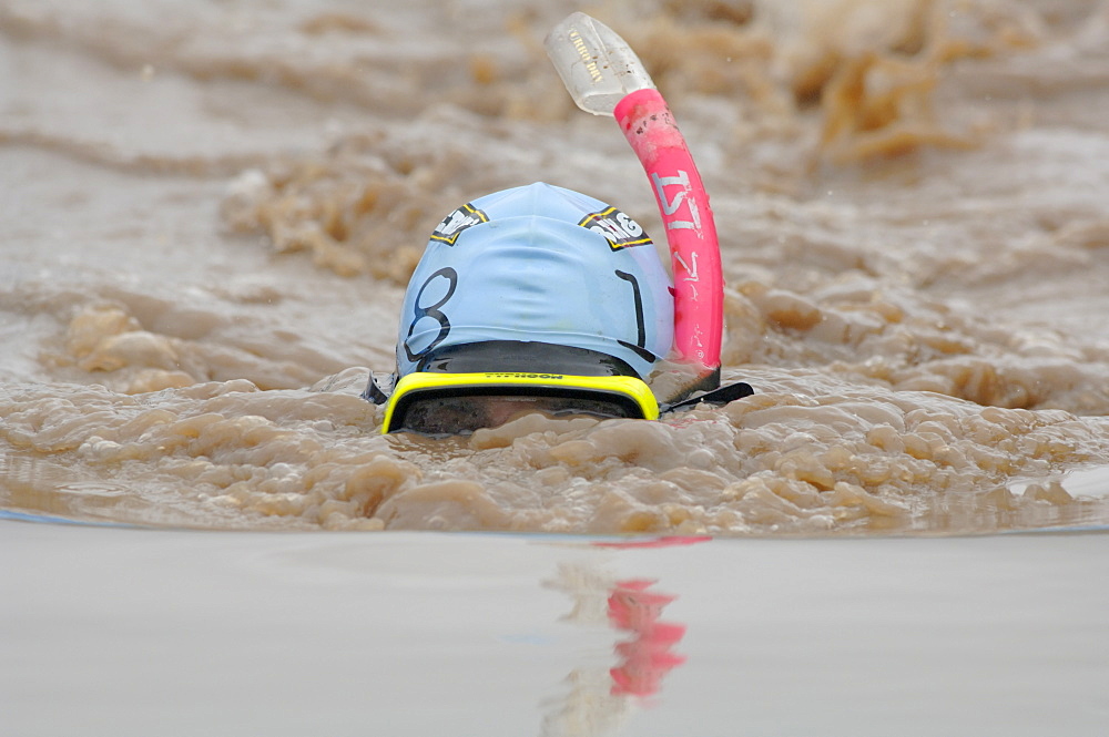 Competitor in the Annual World Bog Snorkelling Championships