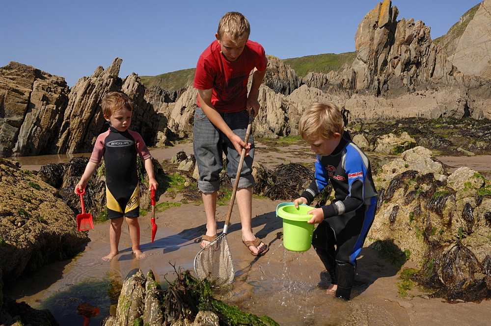 Rockpooling, Marloes Sands, Pembrokeshire, Wales