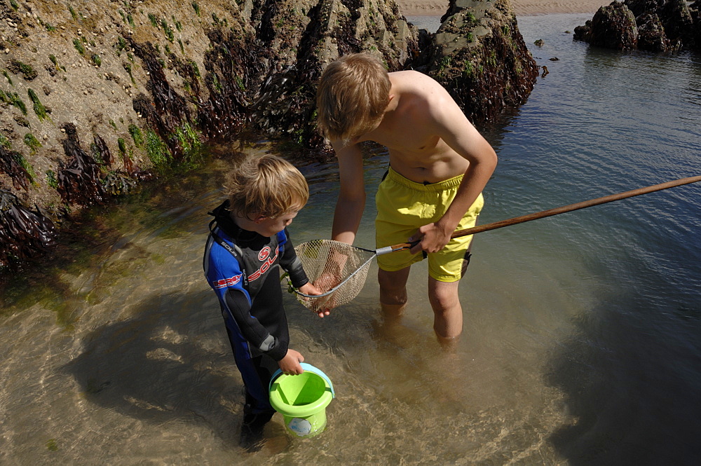 Rockpooling, Marloes Sands, Pembrokeshire, Wales, UK