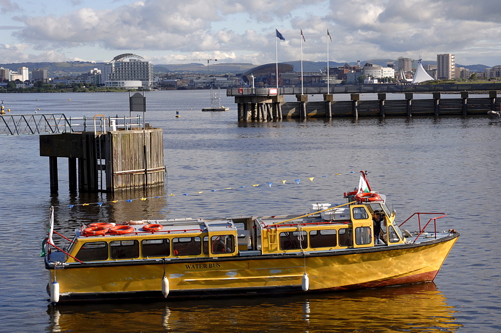 Water taxi, Cardiff Bay, Cardiff, Wales, UK, Europe