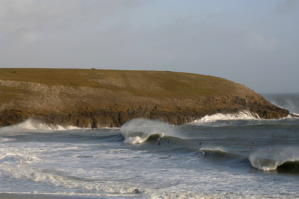 Surfing, Broad Haven South, Pembrokeshire, Wales, UK, Europe