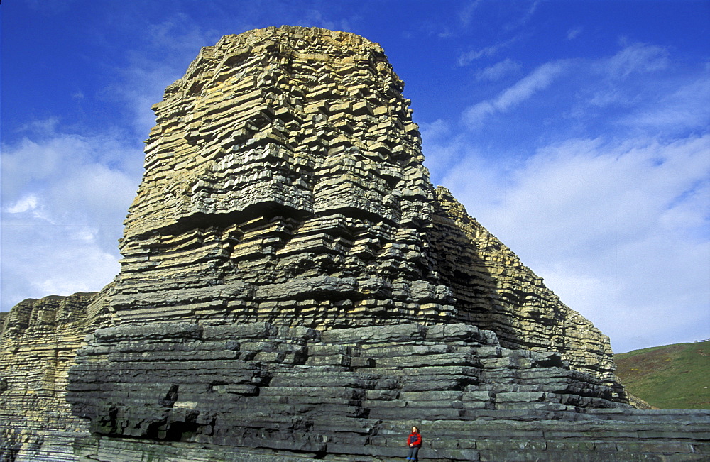 Sedimentary cliffs, Nash Point, Heritage Coast, Vale of Glamorgan, Wales, UK