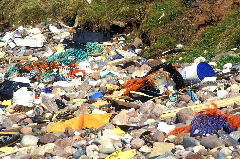 Litter washed up on Freshwater West, Pembrokeshire      (rr)