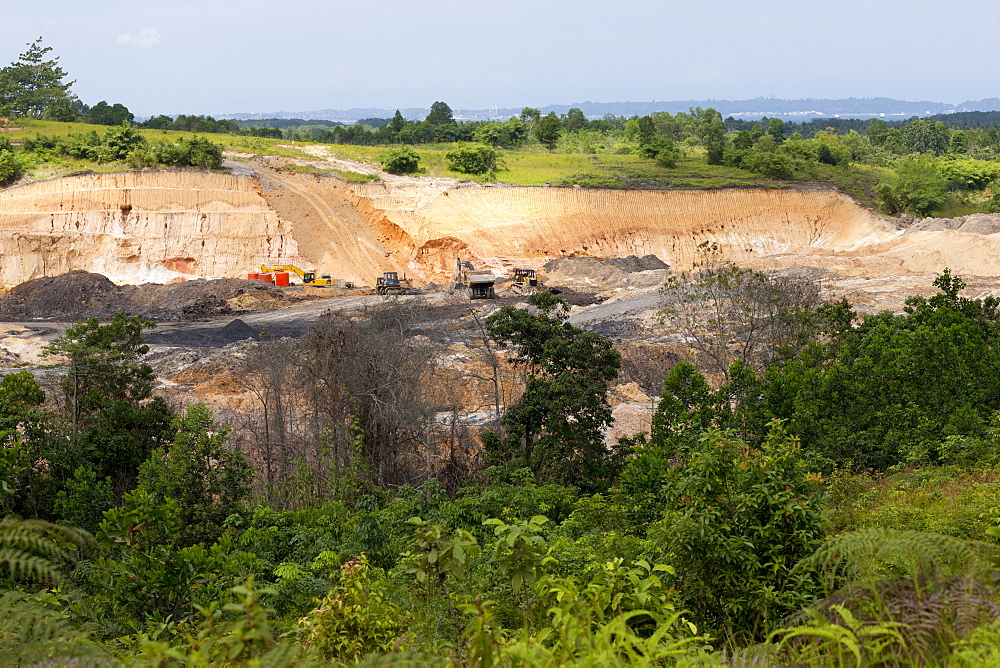 Lignite surface mine. Balikpapan Bay, East Kalimantan, Borneo, Indonesia, Southeast Asia, Asia