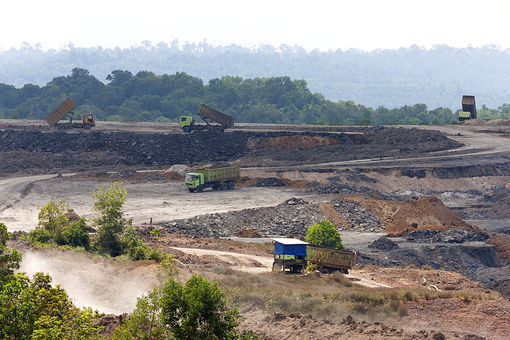 Lignite surface mine. Balikpapan Bay, East Kalimantan, Borneo, Indonesia, Southeast Asia, Asia